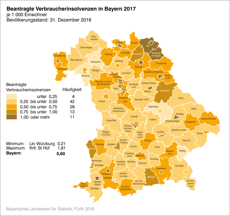 Beantragte Verbraucherinsolvenzen 2017 Beantragte Verbraucherinsolvenzen 2017