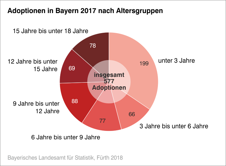 Adoptionen in BAyern 2017 nach Altersgruppen Adoptionen in BAyern 2017 nach Altersgruppen