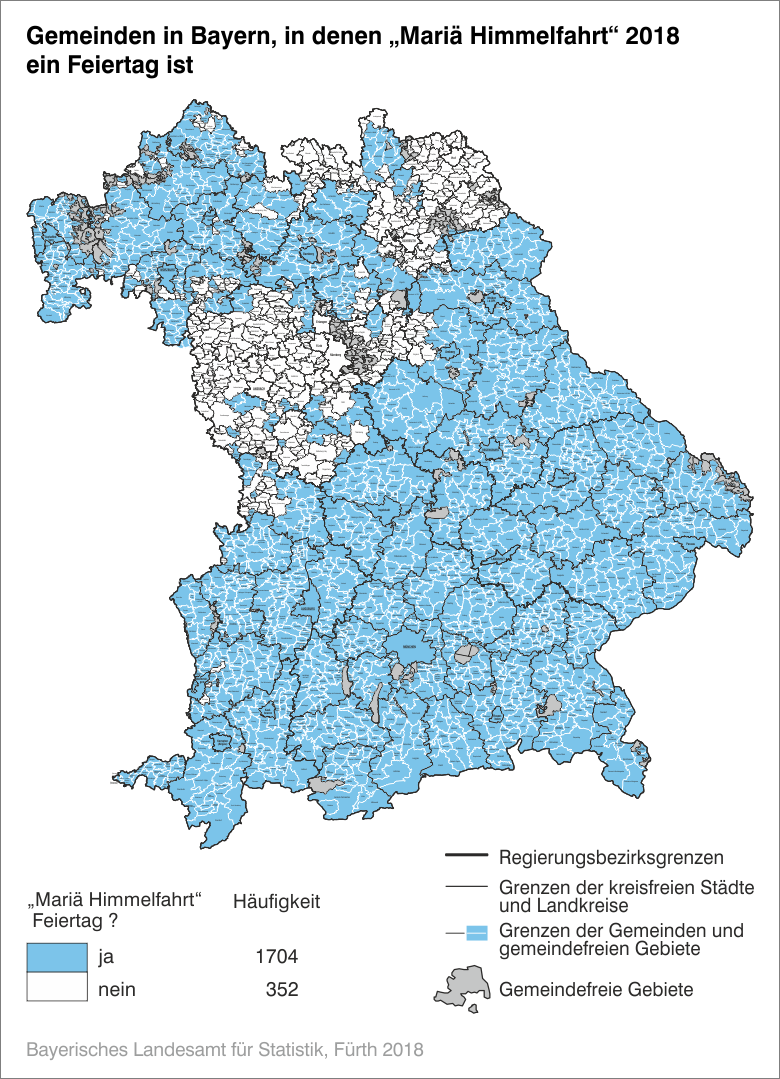 Gemeinden in Bayern, in denen Mariä Himmelfahrt 2018 ein Feiertag ist Gemeinden in Bayern, in denen Mariä Himmelfahrt 2018 ein Feiertag ist