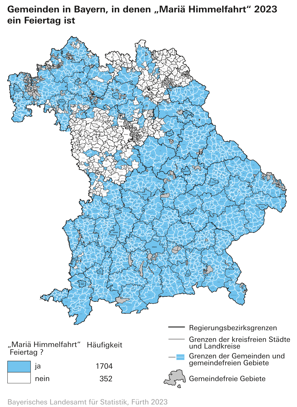 Gemeinden in Bayern, in denen "Mariä Himmelfahrt" 2023 ein Feiertag ist Gemeinden in Bayern, in denen "Mariä Himmelfahrt" 2023 ein Feiertag ist