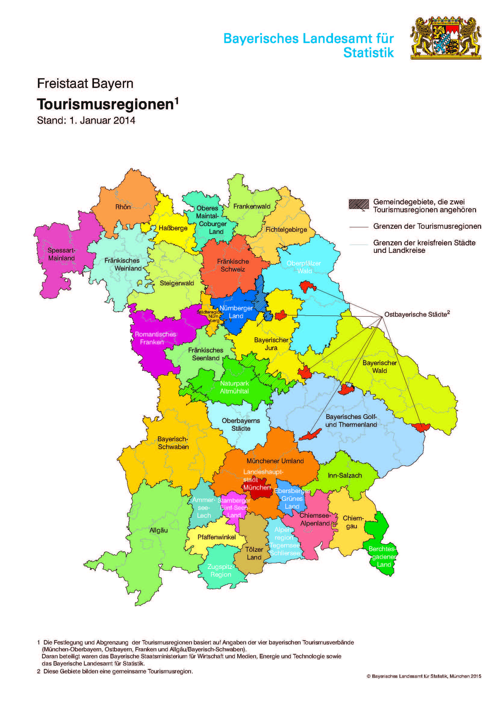 Karte Tourismusregionen Karte Tourismusregionen