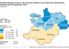 Bevölkerungsentwicklung in den kreisfreien Städten und Landkreisen Oberfrankens, Veränderung 2044 gegenüber 2024 - Öffnet große Ansicht
