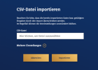 Eingabemaske zum  Import einer CSV Datei