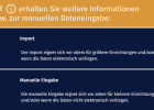 Informationen zu Import oder manueller Dateneingabe